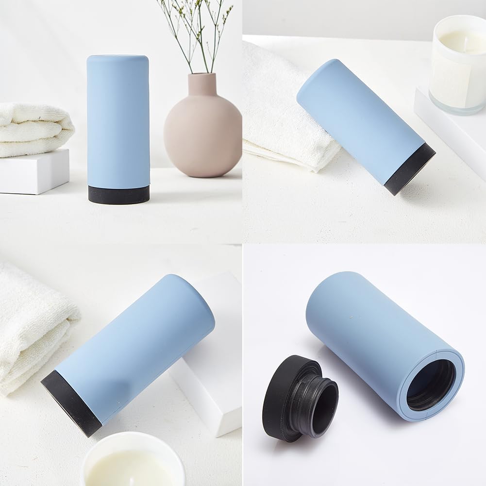SYCOOVEN Refillable Dish Washing Liquid Dispenser, Silicone Divided Bottle, Easy Squeeze Soap Dispenser, Blue
