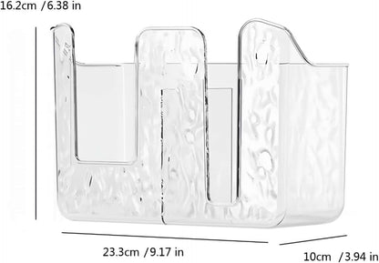 Wall-Mounted Wipes Dispenser Holder – Adhesive-Acrylic Storage Box for Kitchen, Bathroom & Bedroom – Flushable Wet Wipes Container (B)