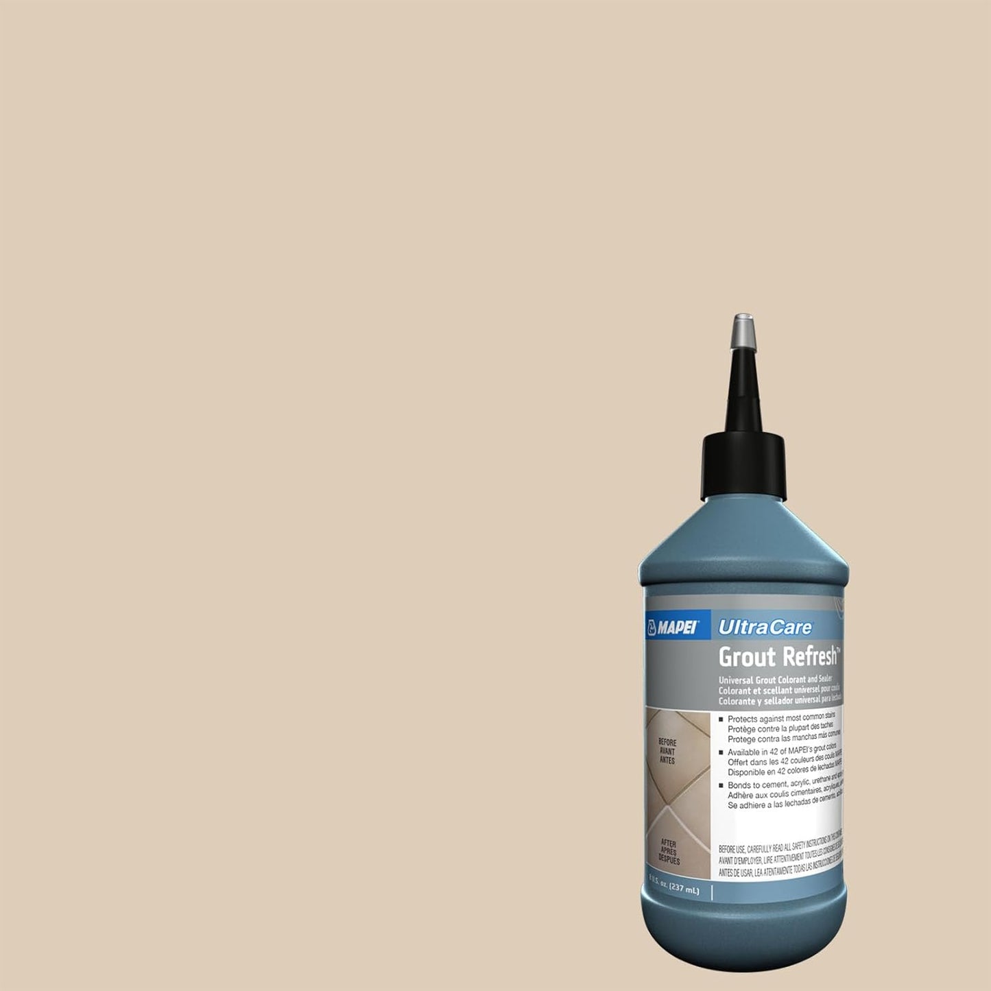 MAPEI UltraCare Grout Refresh, Universal Grout Colorant & Sealer, 8 oz Bottle – Easy Grout Restoration & Protection, 5047 Charcoal - Colors A