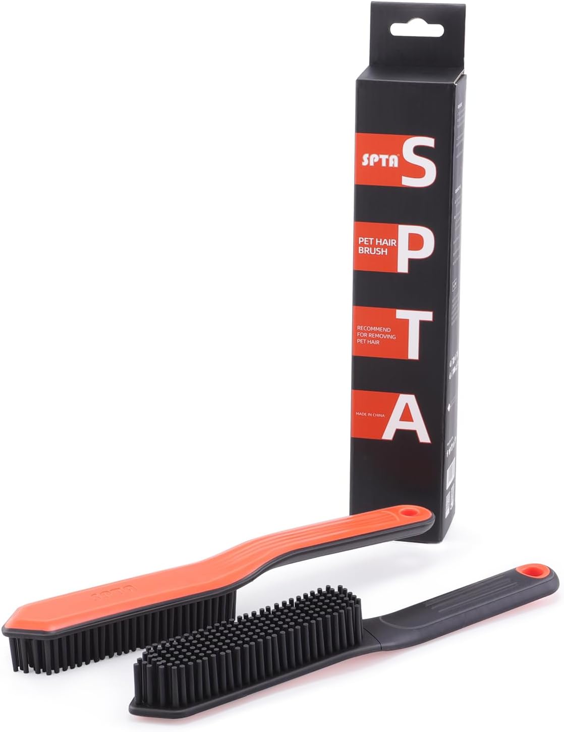 SPTA Pet Hair Brush, 2Pcs Pet Hair Removal Brush,Triangular Wedge Tip,Rubber Bristles to Trap and Remove Hair,Metal-Free Design,Ergonomic Design Great for Cars,Trucks,SUVs,RVs, Home,Furniture&More