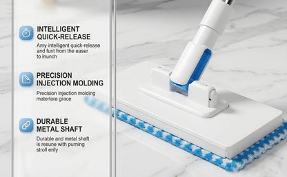 Snap Grip Mini Mop, Zero Touch MiniMop, Disposable Clip Mopstick Reusable Cloths, Retractable Gap Dust Cleaner Flat Mops with Locking Head & Sweeping Cloths (1*mop+5*Cloth)
