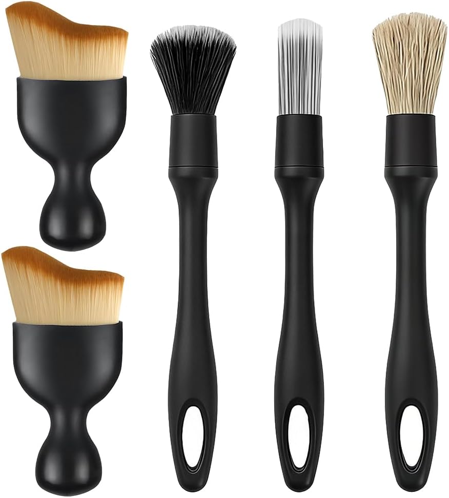 4PCS Car Detailing Brush Kit, Multi-Use Soft No Scratch Vehicle Interior Detail Duster Brush Set, Automotive Dusting Cleaning Kit for Exterior Interior, Universal for Vehicles