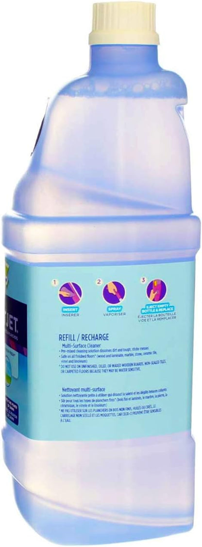Swiffer WetJet Multi-Purpose and Hardwood Liquid Floor Cleaner Solution Refill, with Gain Scent, 42.2 fl oz each, (Pack of 2)