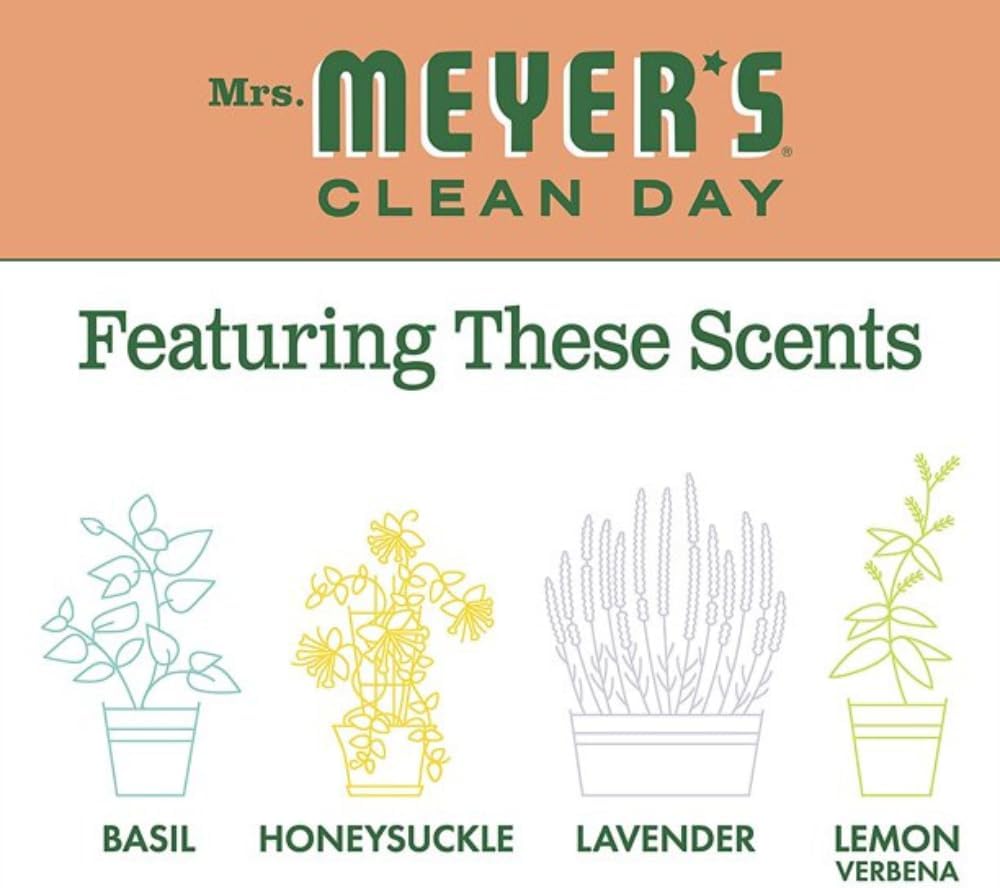 Mrs. MEYER'S Kitchen Set, Dish Soap, Hand Soap, and Multi-Surface Cleaner, 3 CT (Snowdrop)