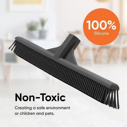 Superio Silicone Broom Head – Carpet Rake & Rubber Broom for Pet Hair on Carpet & Hardwood Floors, Slim Design for Floor Cleaning – Head Only