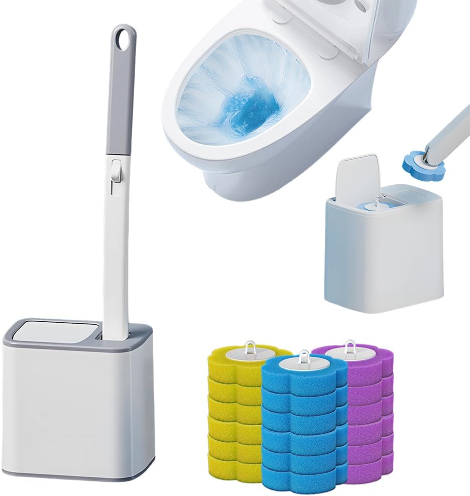 36 PCS Disposable Toilet Brush Heads, Toilet Bowl Wand Refills for Toilet and Bathroom Cleaning, Disposable Toilet Cleaner Refill Pads for Washroom Mats Brush Cleaning System (36PCS)