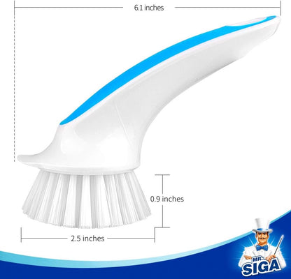 MR.SIGA Pot and Pan Cleaning Brush, Dish Brush for Kitchen, Pack of 2
