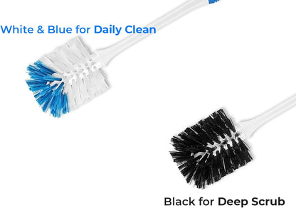 Bottle Brush Cleaner Set—Long Water Bottle Brushes with Dual & Stiff Bristles for Tumblers, Cups, Glassware & Baby Bottles, 4 Pack