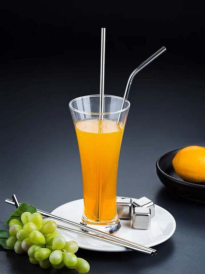 Vinaco Stainless Steel Smoothie Straws, 0.4'' Extra Wide Reusable Metal Drinking Straws for Milkshake, Smoothie, Beverage, Set of 4 with 1 Cleaning Brush