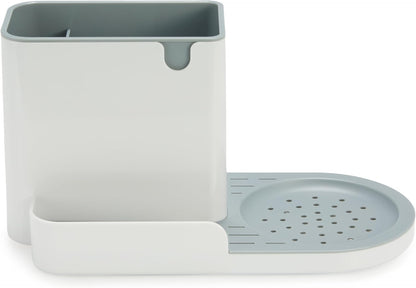 Amazon Basics Kitchen Sink Caddy Organizer for Sponge and Brush Storage, Large, White