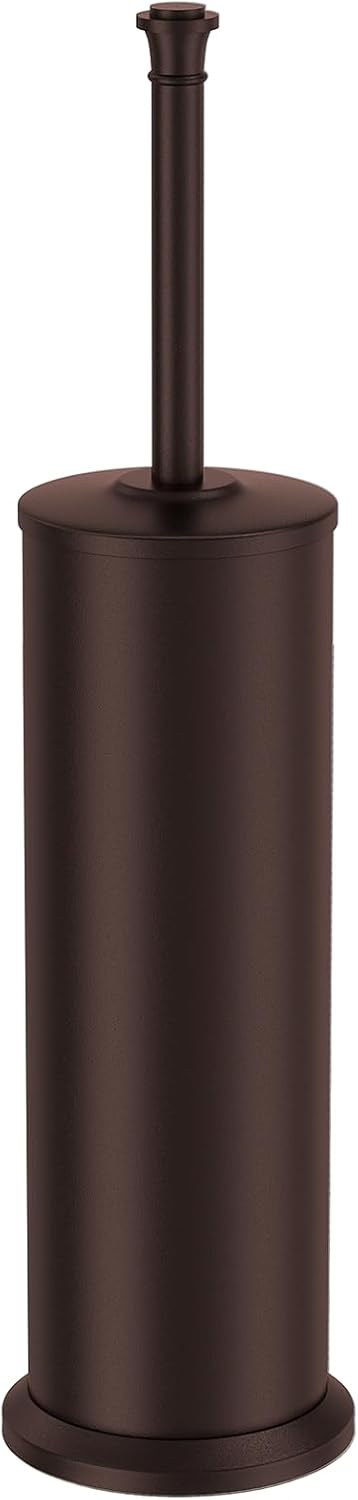 Stain Nickel Toilet Brush and Holder，Extra Long Handled Toilet Brush for Bathroom，Stainless Steel Heavy Duty Toilet Bowl Brush,Removable Inner Bowl,Deep Cleaning Dense Bristles Brush -Space Saving