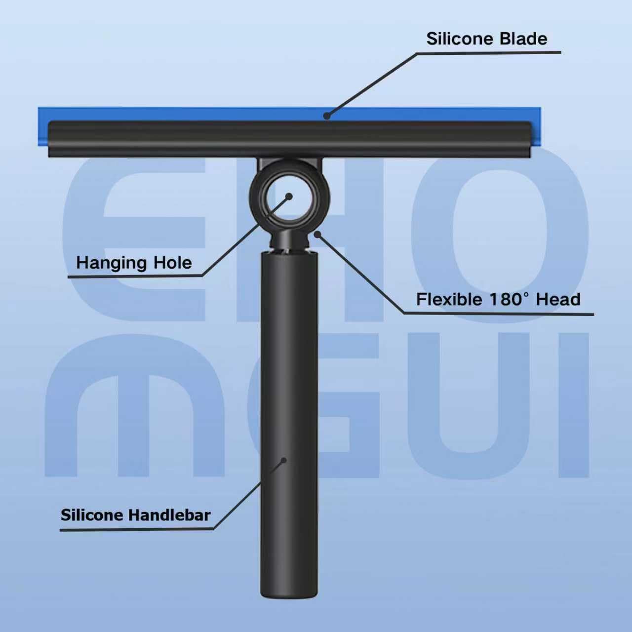Shower Squeegee for Glass Doors, Squeegee with Long Handle, Telescoping Squeegee for Shower, Extendable Window Cleaner Tool for Car Windows, Tile Walls, Sliding Door, Shower Glass Door