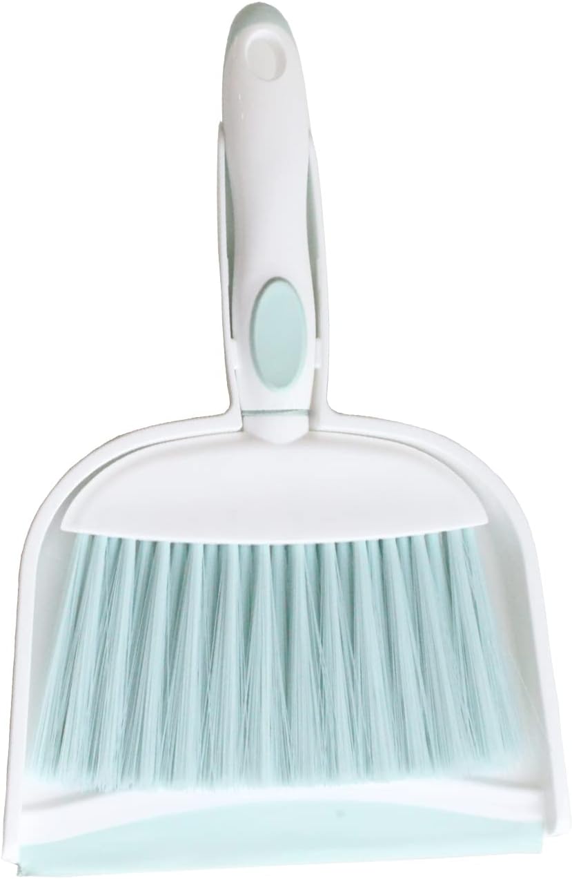 Mini Broom and Dustpan Set-Mini Whisk Set for Desk, Housekeeping, Office, Kitchen, Pet Nest, etc.,Daily Cleaning Necessity Plastic Mini Dustpan Set (Gray)