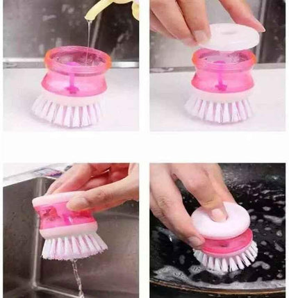 3Pcs Dish Brush with Soap Dispenser Soap Dispensing Brush Washing Utensils Kitchen Scrub for Cleaning Dishes Pot Pan Sink