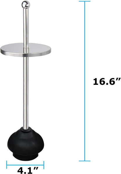 Blue Donuts Toilet Plunger with Holder for Bathroom, Multi Drain Suitable Also for Bathtubs, Quick Dry, Black