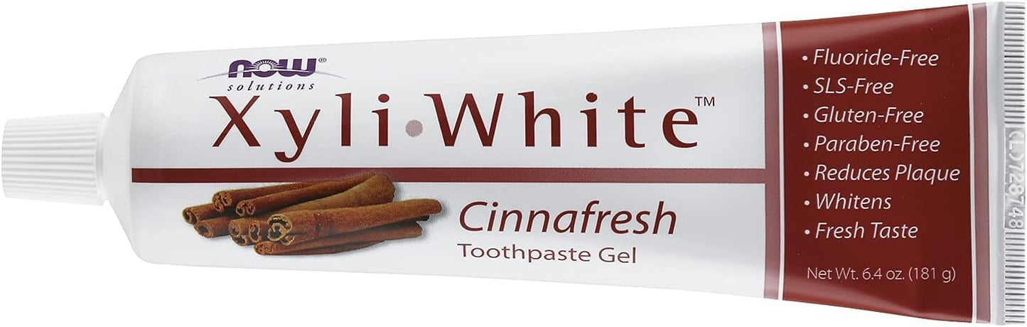 NOW Solutions, Xyliwhite™ Toothpaste Gel, Platinum Mint, Cleanses and Whitens, Fresh Taste, 6.4-Ounce
