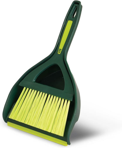 Pine-Sol Mini Dustpan and Brush Set | Nesting Snap-On Design | Portable, Compact Dust Pan and Hand Broom for Cleaning, Green