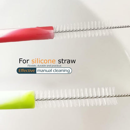 GFDesign Drinking Straw Cleaning Brushes Set 12" Extra Long 12mm Extra Wide Pipe Tube Cleaner Nylon Bristles Stainless Steel Handle - 12" x 1/2" (12mm) - Set of 8