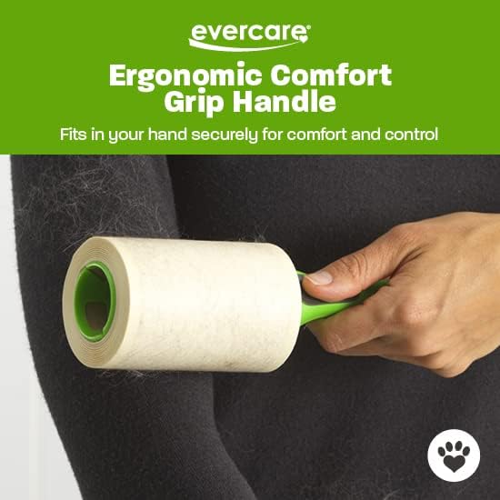 Evercare All Purpose Pet Hair Lint Roller with 2 Refills, 180 Total Sheets – Reusable Sticky Roller for Pet Hair, Cat & Dog Hair Remover, Lint Remover, Pet Hair Remover for Furniture, Clothing & Cars