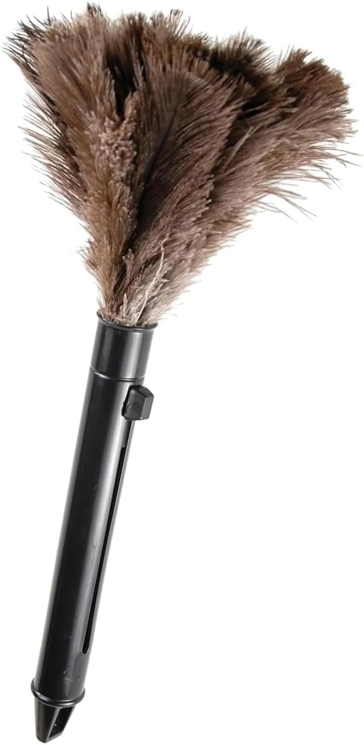 Extendable Cleaning Duster 94 Inch - Long Telescoping Ostrich Feather Dusters with Stainless Steel Extension Pole for High Ceiling Fan, High Ceilings,Roof Dusting