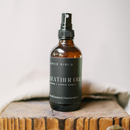 River Birch Luxury Linen and Room Spray - Home Signature Scent Balsam and Cedar Room Fragrance Spray - Fragrant Fresh Linen Air Freshener For Bedding - Handmade in Texas - 4 oz Glass Amber Bottle