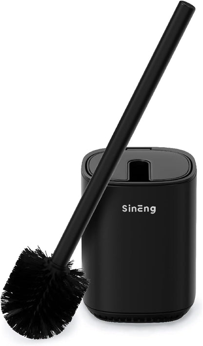 Toilet Brush Holder Set Toilet Bowl Brush Stainless Steel Automatic Open lid Toilet Bowl Cleaner Brush with Durable Bristle Head Toilet Cleaning Brush for Bathroom