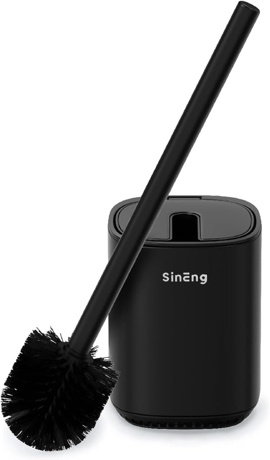Toilet Brush Holder Set Toilet Bowl Brush Stainless Steel Automatic Open lid Toilet Bowl Cleaner Brush with Durable Bristle Head Toilet Cleaning Brush for Bathroom