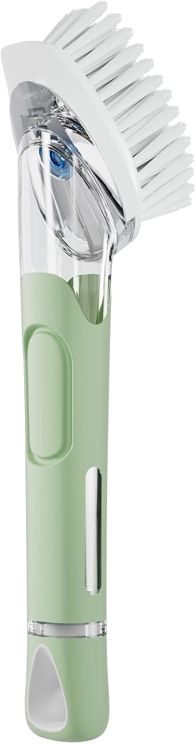 RIMAY Soap Dispensing Dish Brush, Dish Scrubber with Soap Dispenser, Dish Soap Brush, Dish Wand with Soap Dispenser Kitchen Brush for Dishes, Pans, Sink, Pots