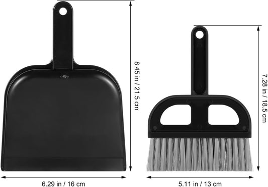 Ipetboom Keyboard Cleaning Brush and Mini Dustpan Set Compact 2-Piece Desktop Cleaning Tool for Laptops Keyboards Drawers and Small Spaces Black 8.46 X 6.29 Inches