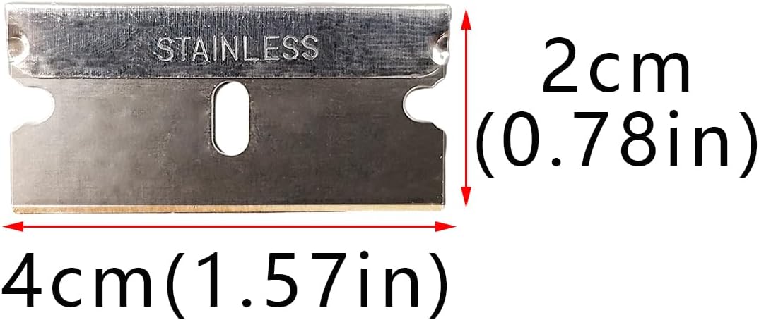 100Pcs Single Edge Razor Blades 1.5 inch for Standard Scraper Tool,Razor Blade Scraper Refill Stainless Steel Razor Blades for Removing Paint,Decal and Stickers