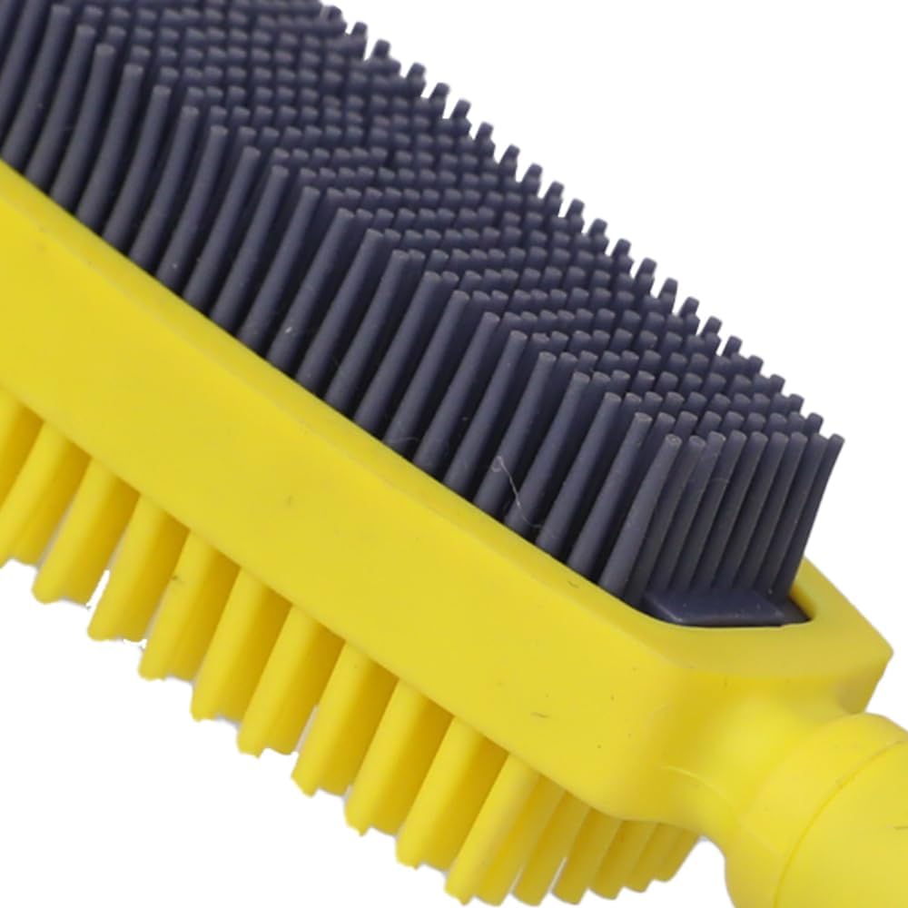 Rubber Pet Hair Removal Brush, Dogs Cats Hair Lint Remover Tool Massage Bath Comb Brush for Cleaning and Grooming (Black)