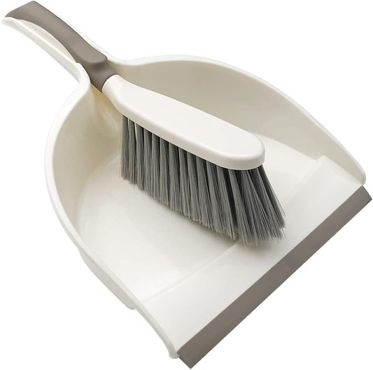Dust Pan, Dustpan and Brush Set, Small Dust Pan and Brush Set, Hand Broom and Dustpan Set for Home, Handheld Angled Dust Pans and Brooms are Daily Cleaning Tools.Beige Brown