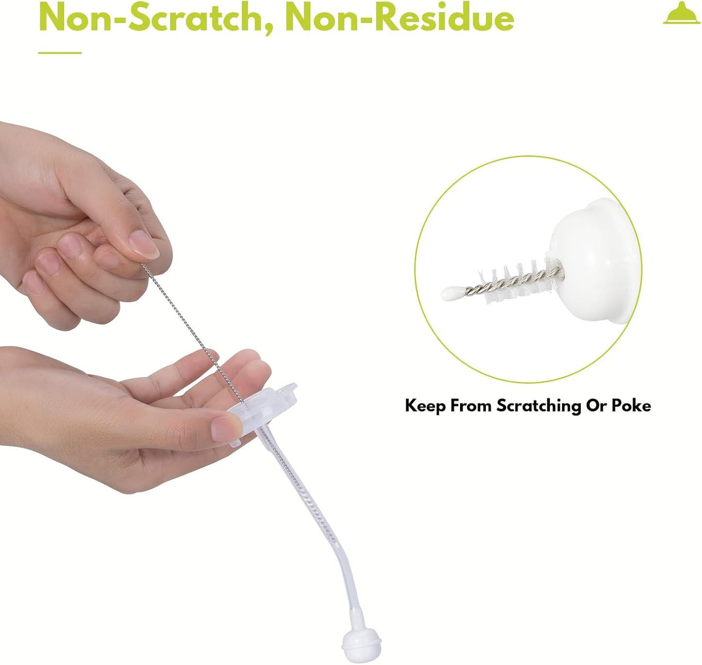 CAREBABYMORE 2 Pack Baby Bottle Brush with 4 Pack Straw Brushes, 10.2" Nylon Brushe with Nipple Cleaner and Stand Suction Cup (Gray)