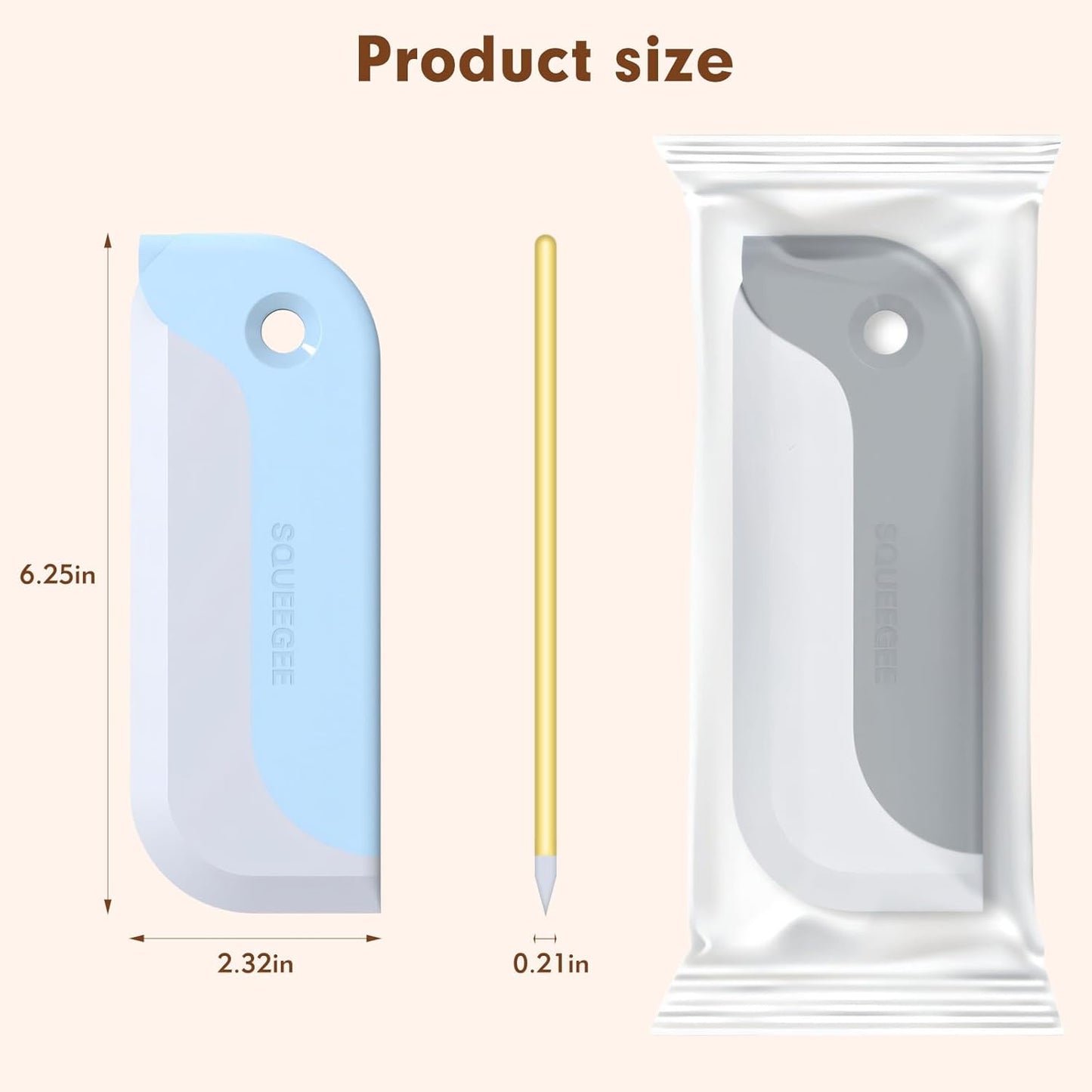 3 Pack Small Squeegees, Squeegee for Shower Glass, Car Window Squeegee, Glass Squeegee. Grey, Yellow, Blue for Home Kitchen, Countertop, Auto Windows, and Bathroom Mirrors
