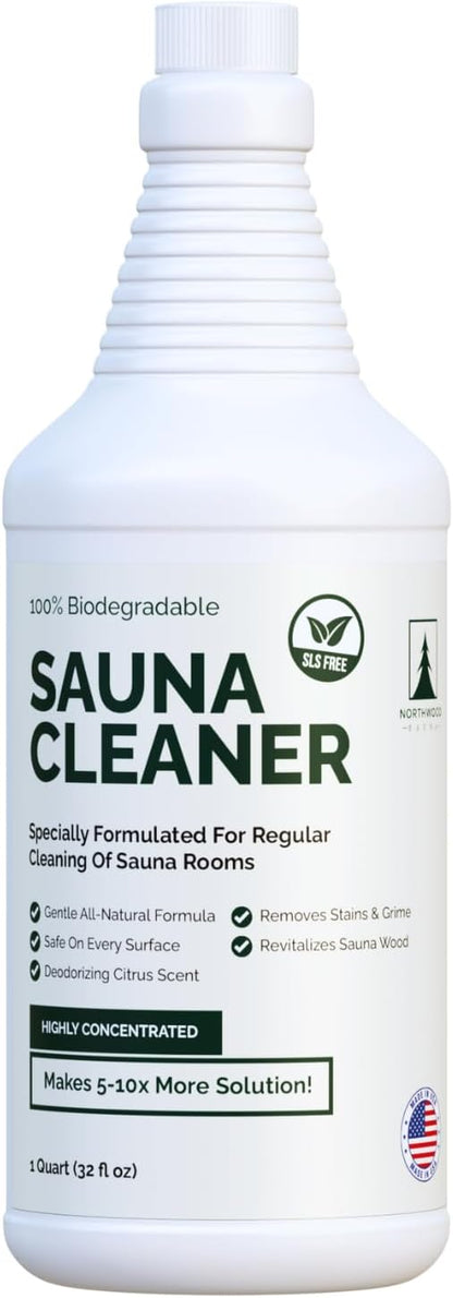 Northwood Sauna - Sauna Cleaner - Natural Wood Cleaner & Deodorizer - Ready-to-Use Spray - 1 Quart (32 Fl Oz)