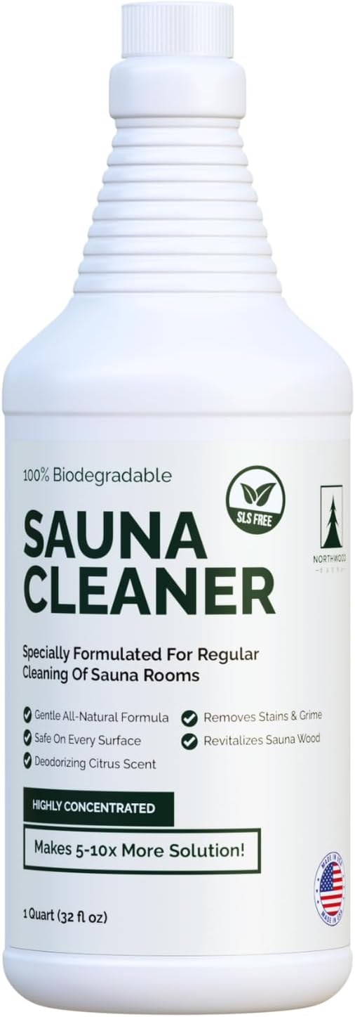Northwood Sauna - Sauna Cleaner - Natural Wood Cleaner & Deodorizer - Ready-to-Use Spray - 1 Quart (32 Fl Oz)