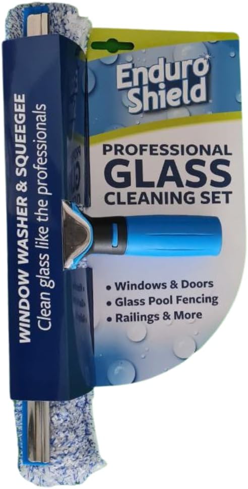 Professional Squeegee - Premium Quality Silicone Rubber Blades with Ergonomic Handle for Streak-Free Cleaning - Perfect for Windows, Shower Doors, and Railings