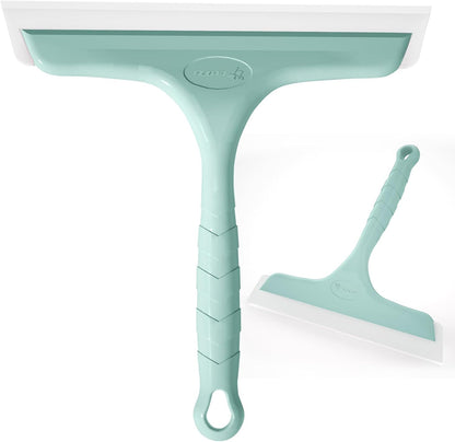 Shower Squeegee for Glass Doors, Bathroom Squeegee for Shower, Mini Window Squeegee, Home Bathroom Silicone Cleaner Tool, Suitable for Bathroom, Kitchen, Tile, Mirror, Car Glass, 8in Rose Pink