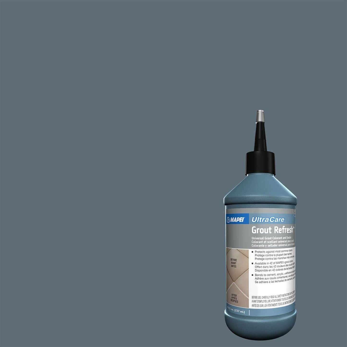 MAPEI UltraCare Grout Refresh, Universal Grout Colorant & Sealer, 8 oz Bottle – Easy Grout Restoration & Protection, 5047 Charcoal - Colors A