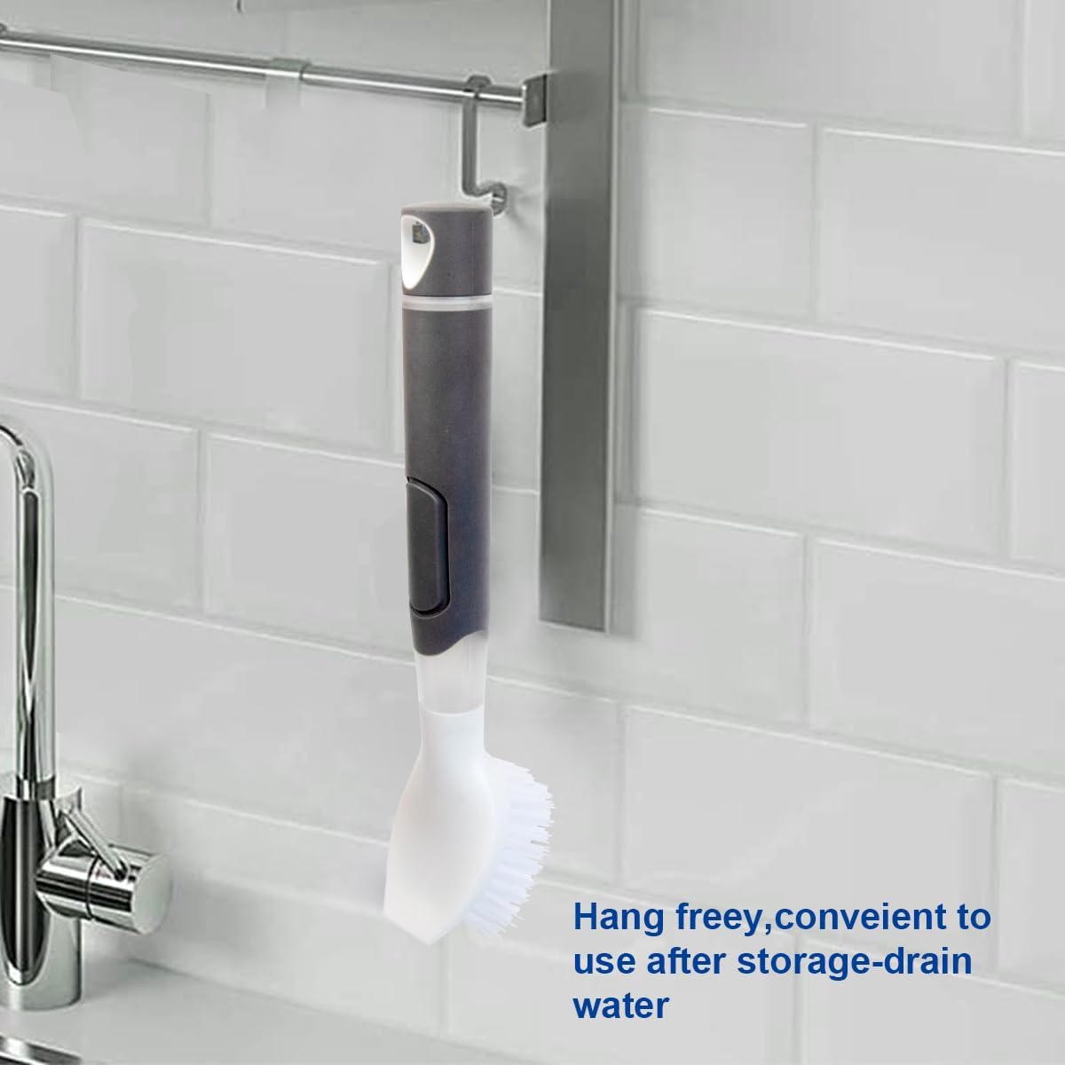 CELOX Dish Soap Brush with Soap Dispenser for Dishes, Pans, Sink, Pots