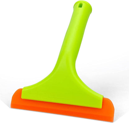 Super Flexible Silicone Squeegee, Auto Water Blade, Water Wiper, Shower Squeegee, 5.9'' Blade and 7.5'' Long Handle, for Car Windshield, Window, Mirror, Glass Door, Grey Black
