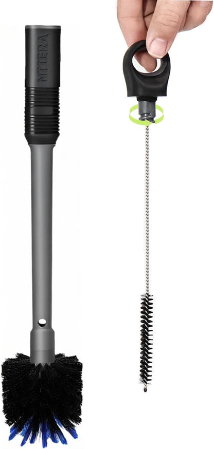 NTIERA 2-in-1 Bottle Brush Cleaner Kit Set,Long Water Bottle Cleaning Brushes,Hidden Straw Brush in Handle,BPA-Free Dishwasher-Safe,for Stanley & Owala Water Bottle,Baby Bottles Cup