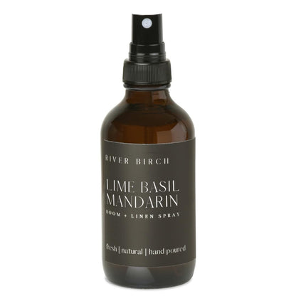 River Birch Luxury Linen and Room Spray - Home Signature Scent Balsam and Cedar Room Fragrance Spray - Fragrant Fresh Linen Air Freshener For Bedding - Handmade in Texas - 4 oz Glass Amber Bottle