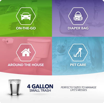 Color Scents 4 Gallon Garbage Bags – Small Scented Trash Bags for Bathroom & Bedroom| 720 Count | Twist Tie | Collection | Made in USA