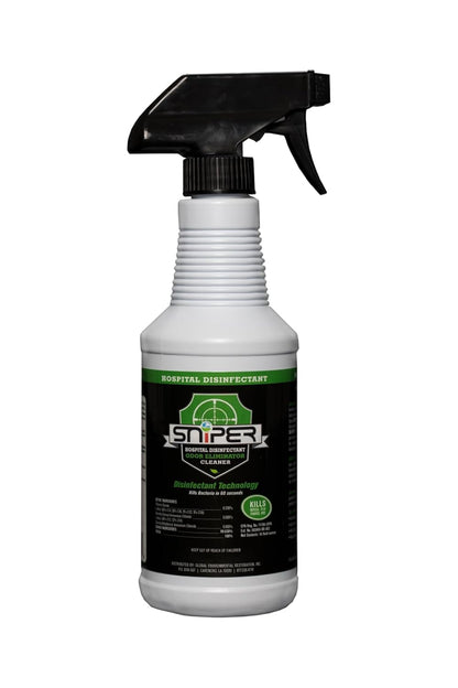 SNiPER Hospital Disinfectant, Odor Eliminator & All-Purpose Cleaner, 16 Ounce Spray, 2-Pack