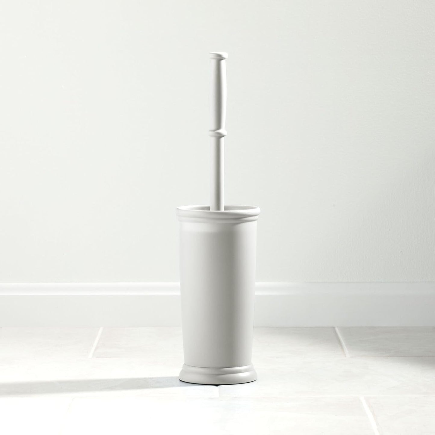 mDesign Metal Freestanding Slim Toilet Bowl Brush and Holder