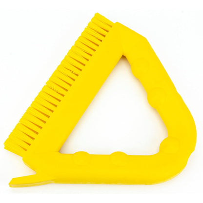 SPARTA Plastic Commercial Grout Brush, Triangle-Shaped Scrub Brush with Scraper and Two Threaded Holes for Attaching Handle (Sold Separately), 9 x 7 x 7 Inches, Gray
