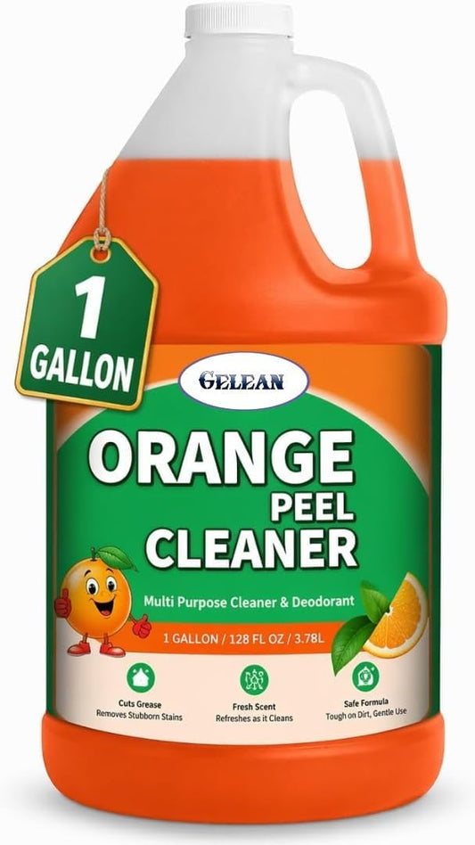 orange peel Multi Purpose Cleaner & Deodorant - Floor Cleaner (Made in USA) | Tile, Stone, Laminate, Vinyl & Natural Wood Floor Cleaner for Mopping, Cleaner Refill for Commercial Use, 1 Gal.
