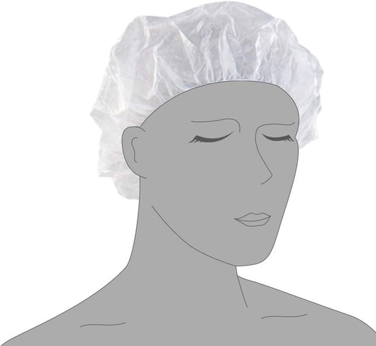 100 Disposable Mop Mob Bouffant Caps 21inch Clipped Hair Head Cover Net for Salon or Spray Tan
