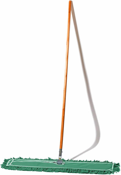36 Inch Green Commercial Dust Mop & Floor Sweeper – Wood Handle Floor Mop for Tile, Hardwood & Concrete